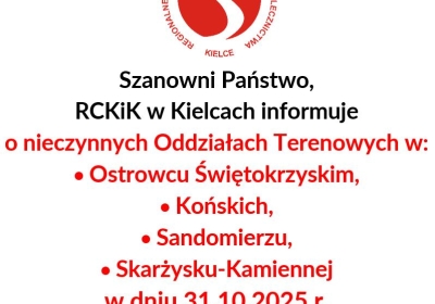 Nieczynne Oddziały Terenowe w dniu 31.10.2025 r.