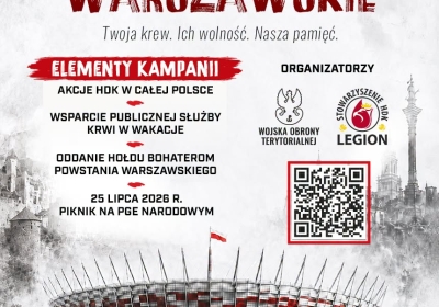 Ogólnopolska zbiórka krwi na hasło: ,,POWSTANIE WARSZAWSKIE'' 